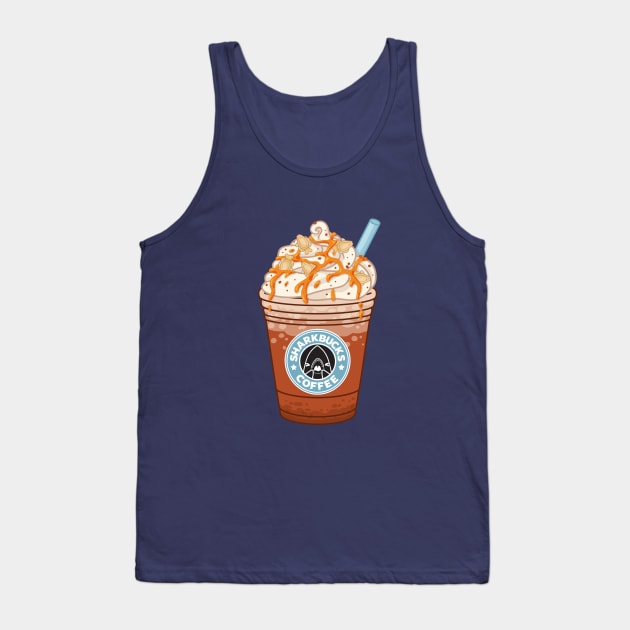 Sharkbucks Frappucino // Pumpkinseed Sunfish Tank Top by bytesizetreasure